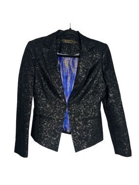 Robert Graham Black and Metallic Rose Gold Elegant Blazer, size 4
